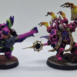 Dark Apostle, Retinue, and a Noise Marine