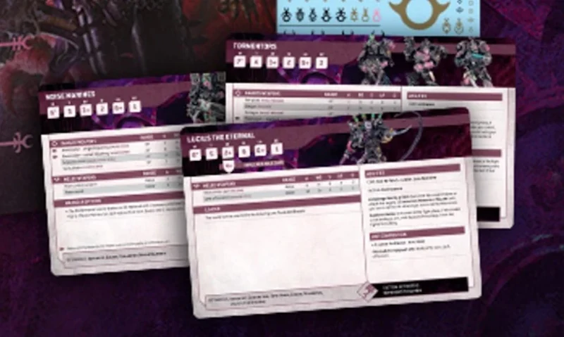blurred emperor's children datasheets where the text is unable to be read clearly.