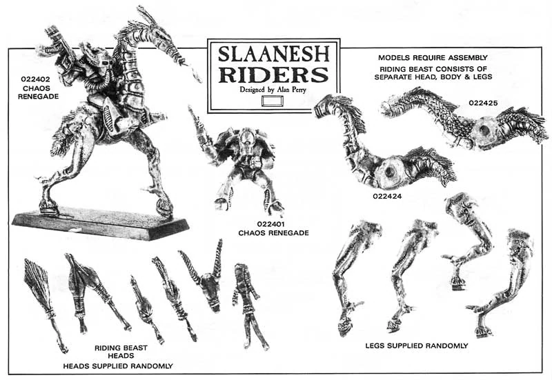 showing an old chaos marine on a steed of slaanesh from rogue trader